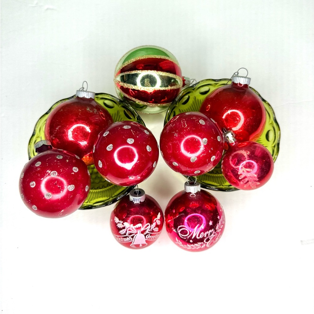 Vintage Shiny Brite ornament bundle of 9